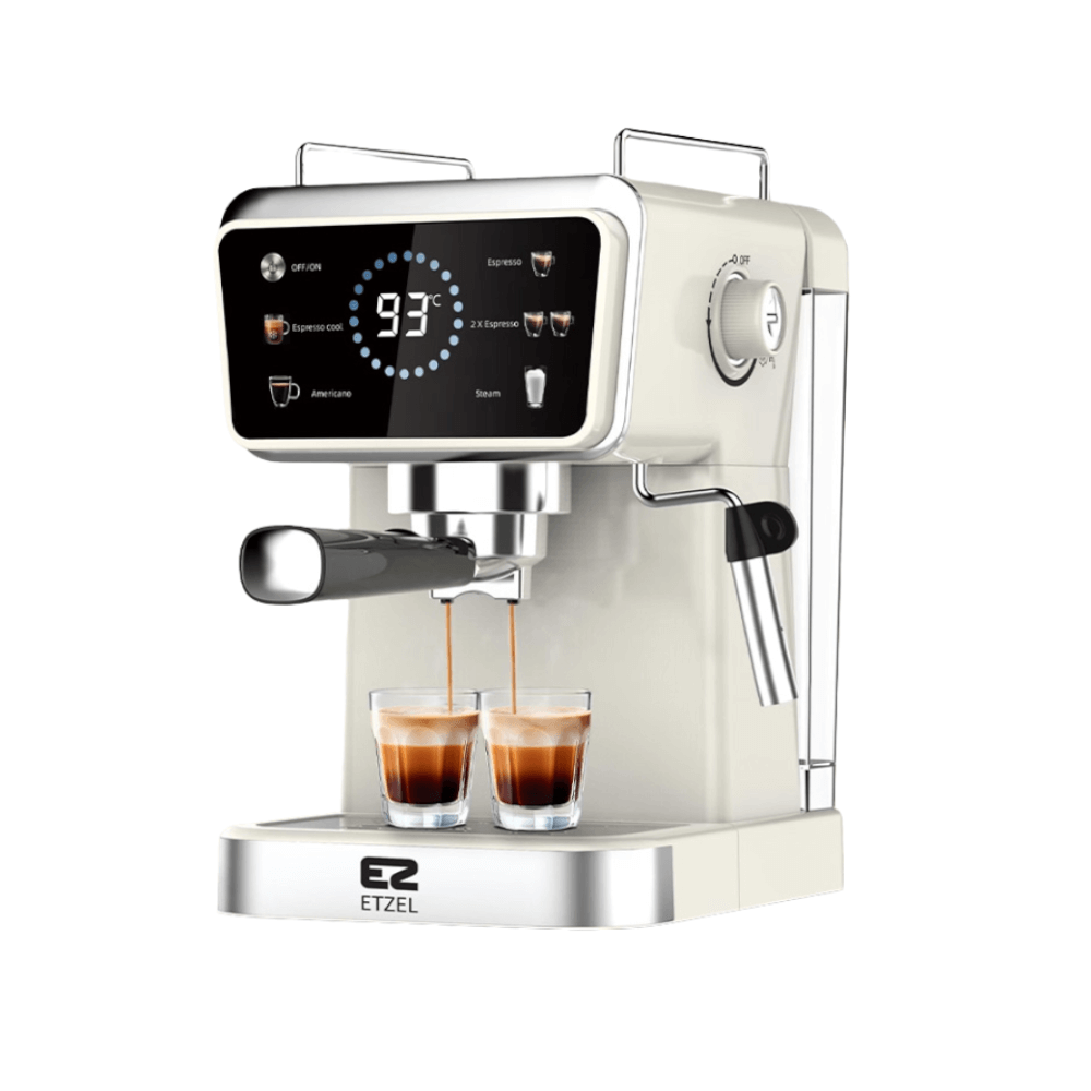 เครื่องชงกาแฟ ETZEL หน้าจอสัมผัส 20 บาร์ สีขาว รุ่น SN5082 (ก้านชงธรรมดา)