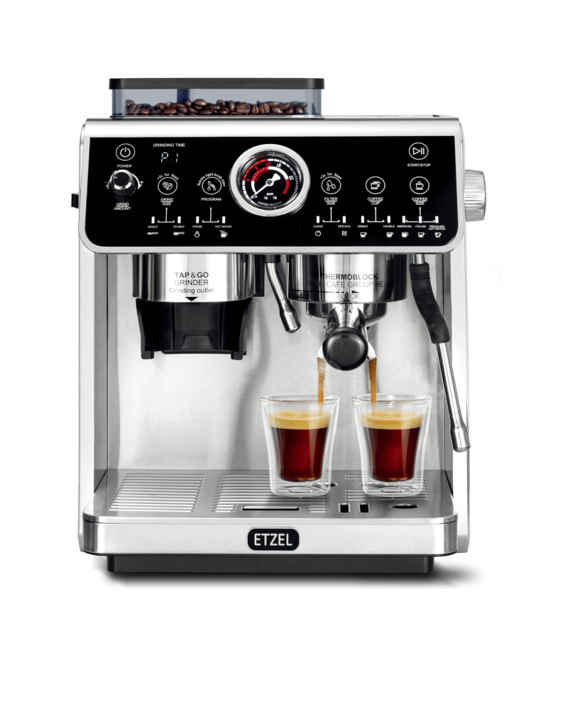 เครื่องชงกาแฟมีที่บดในตัว ETZEL รุ่น SN6505G บด ชง สตรีมนมได้ในเครื่องเดียว Espresso Machine with grinder